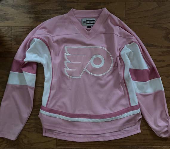 Philadelphia Flyers Hockey Jersey youth Girls Large Hockey Fights Cancer
