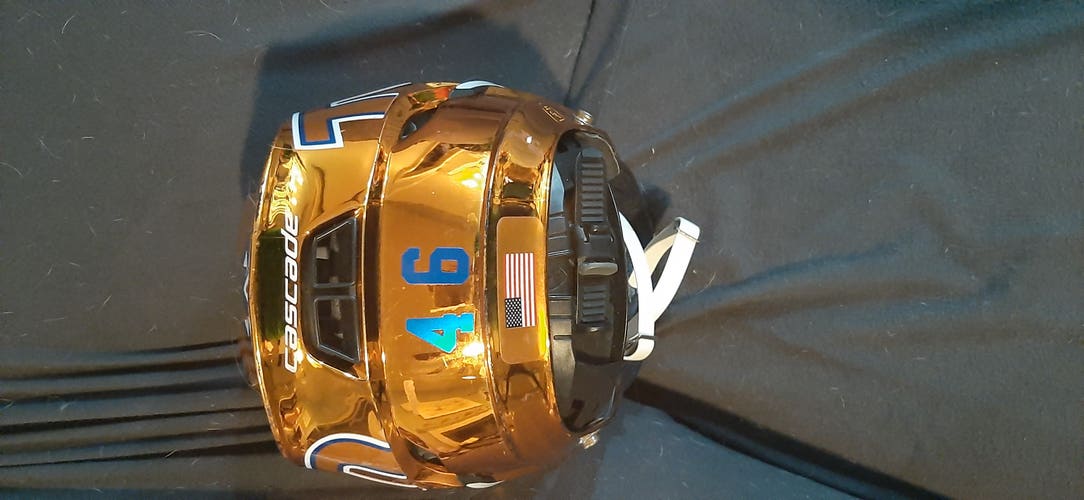 Used Cascade S Youth Helmet chrome orange team ten