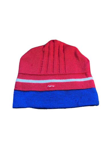 Rare Steffner Made in Austria Pure Wool Beanie/Ski Hat Red White & Blue