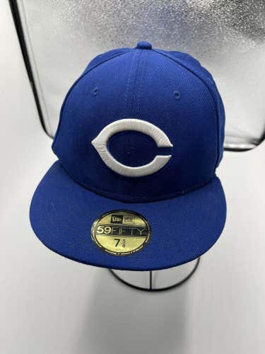 Cincinnati reds New Era Rare Blue  MLB baseball cap hat 7 5/8