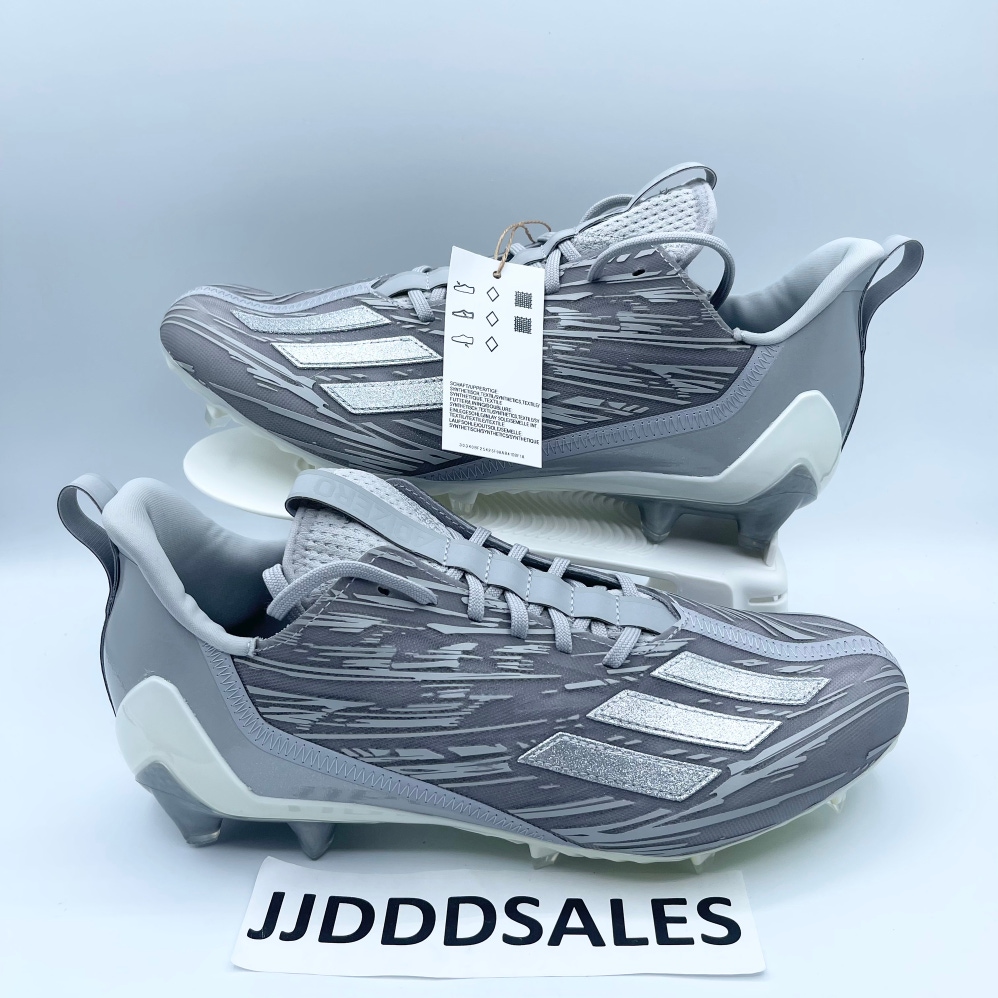 Adidas Adizero Football Cleats Silver Metallic Grey GX5414 Mens Sz 10 NWT $130