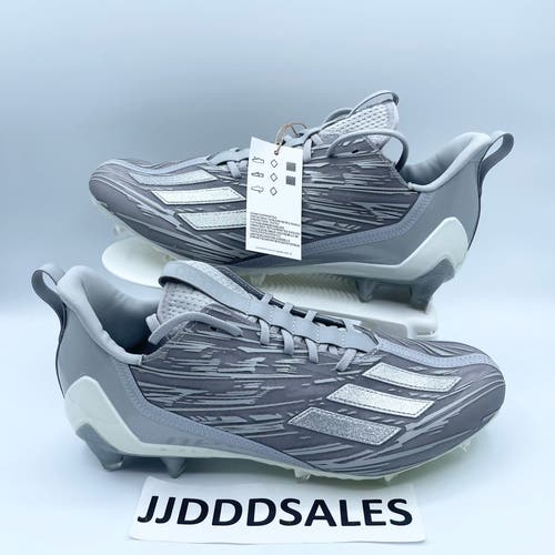 Adidas Adizero Football Cleats Silver Metallic Grey GX5414 Mens Sz 14 NWT $130