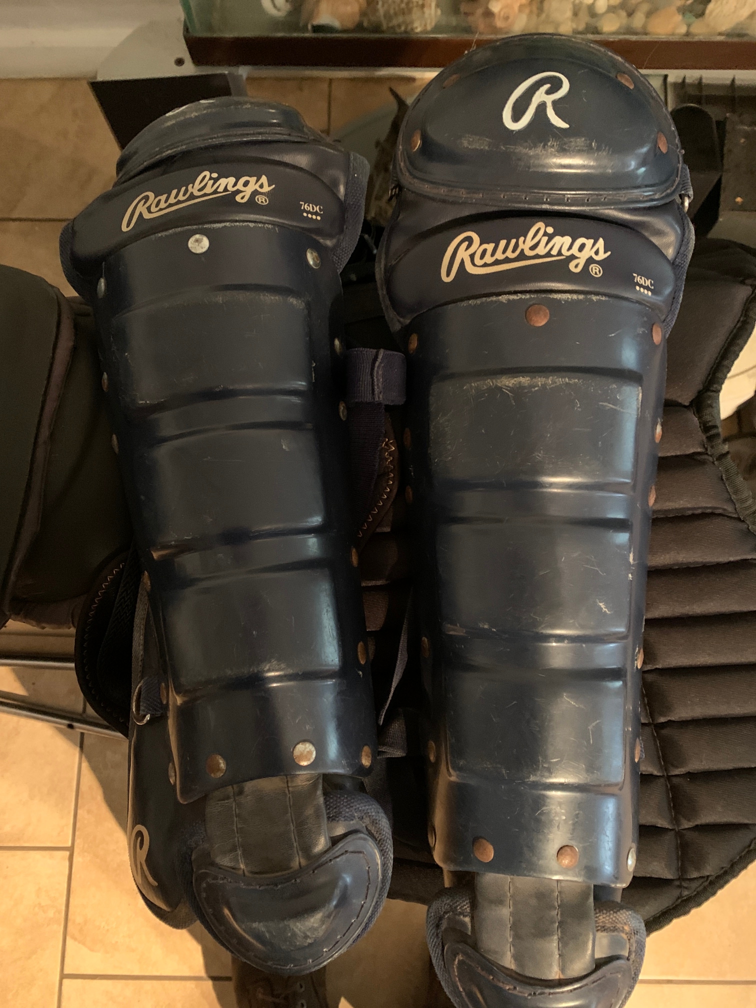 Used Rawlings 76DC Catchers Leg Guards