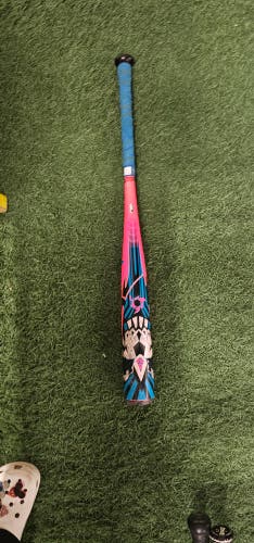 Used custom pink and blue  BBCOR Certified 2022 DeMarini Alloy Voodoo One Bat (-3) 28 oz 31"