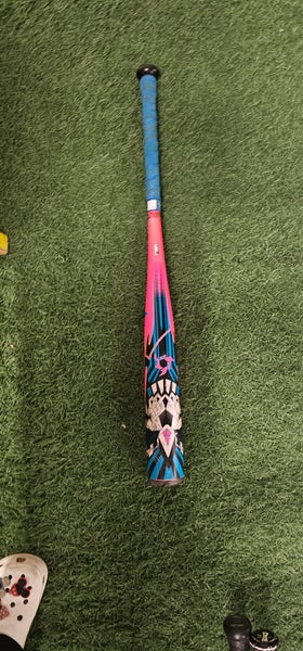 Used custom pink and blue BBCOR Certified 2022 DeMarini Alloy Voodoo One Bat (-3) 28 oz 31"
