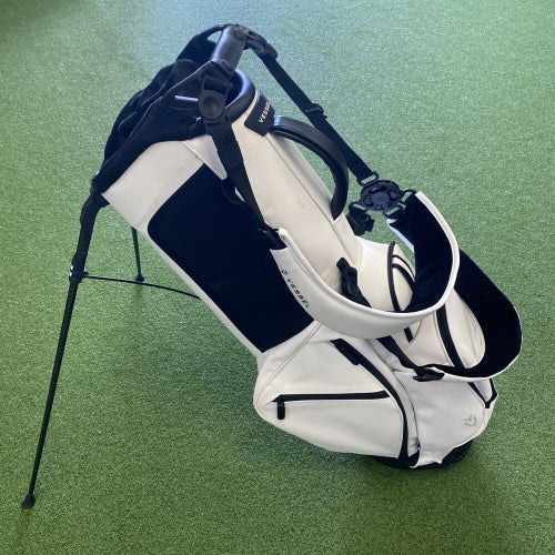 White Vessel Player Stand Golf Bag 14 Way Divider With Rain Cover