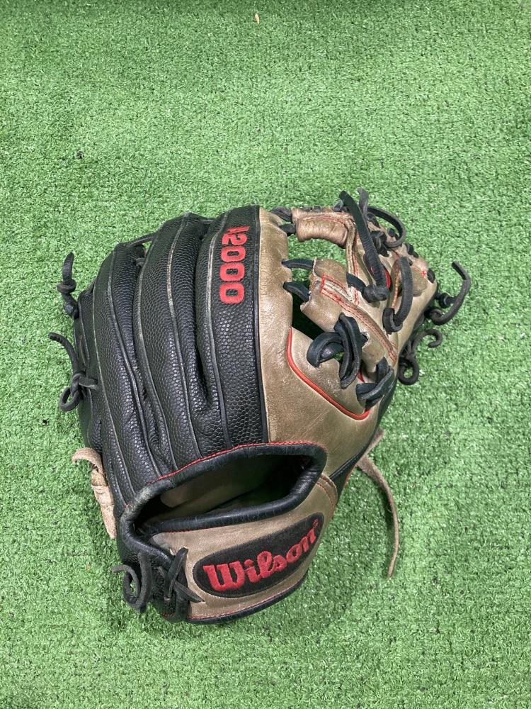 Gray Used Wilson A2000 1788 Right Hand Throw Infield Baseball Glove 11.25"
