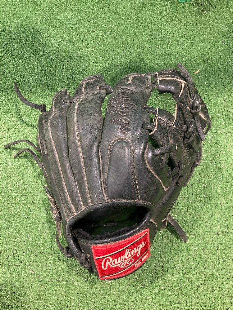 Black Used Rawlings Heart of the Hide Right Hand Throw Infield Baseball Glove 11.25"