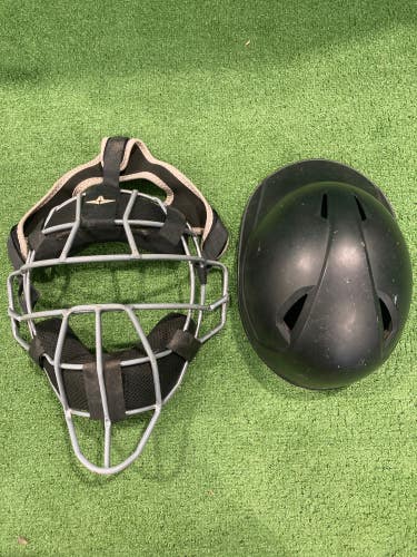Used Adult All Star Catcher's System 7 Traditional Catcher’s Mask/Skull Cap combo