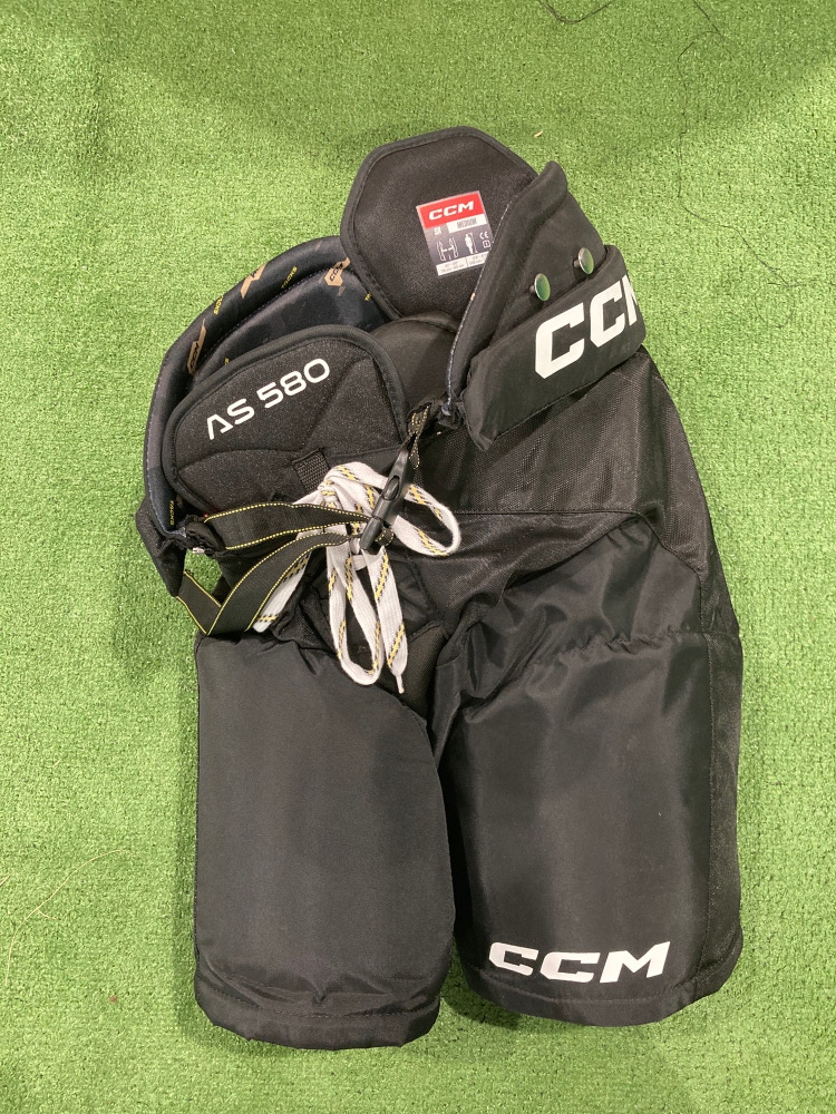 Black Senior Used Medium CCM Tacks AS 580 Hockey Pants