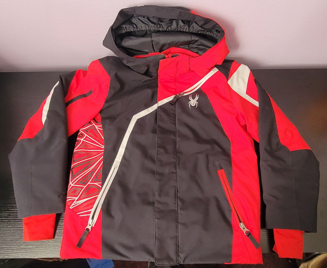 EUC Spyder Winter Ski Jacket Kids Size 10 Black Red