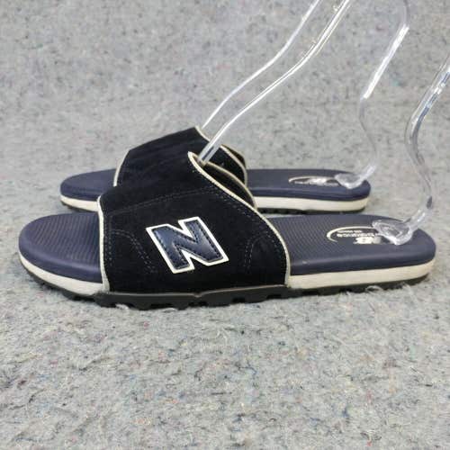 New Balance 350 Classic Womens 10 Slides Athletic Sandals Blue White Casual