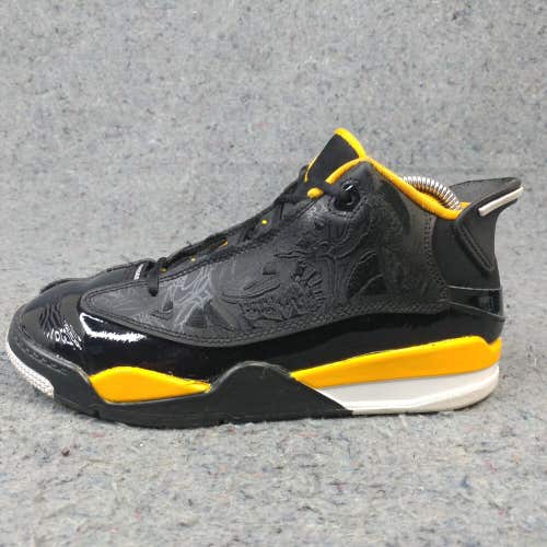 Nike Air Jordan Dub Zero Boys 2.5Y Basketball Shoes DV1360-160 Black Taxi Yellow