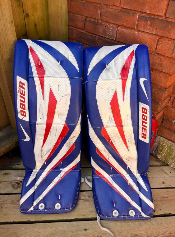 Used Bauer Supreme One95 Goalie Leg Pads With Sliders