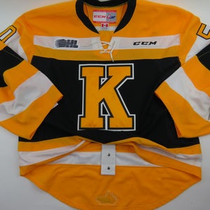 CCM Kingston Frontenacs OHL CHL Pro Stock Game Worn Used Hockey Jersey 58 GOALIE Peccia