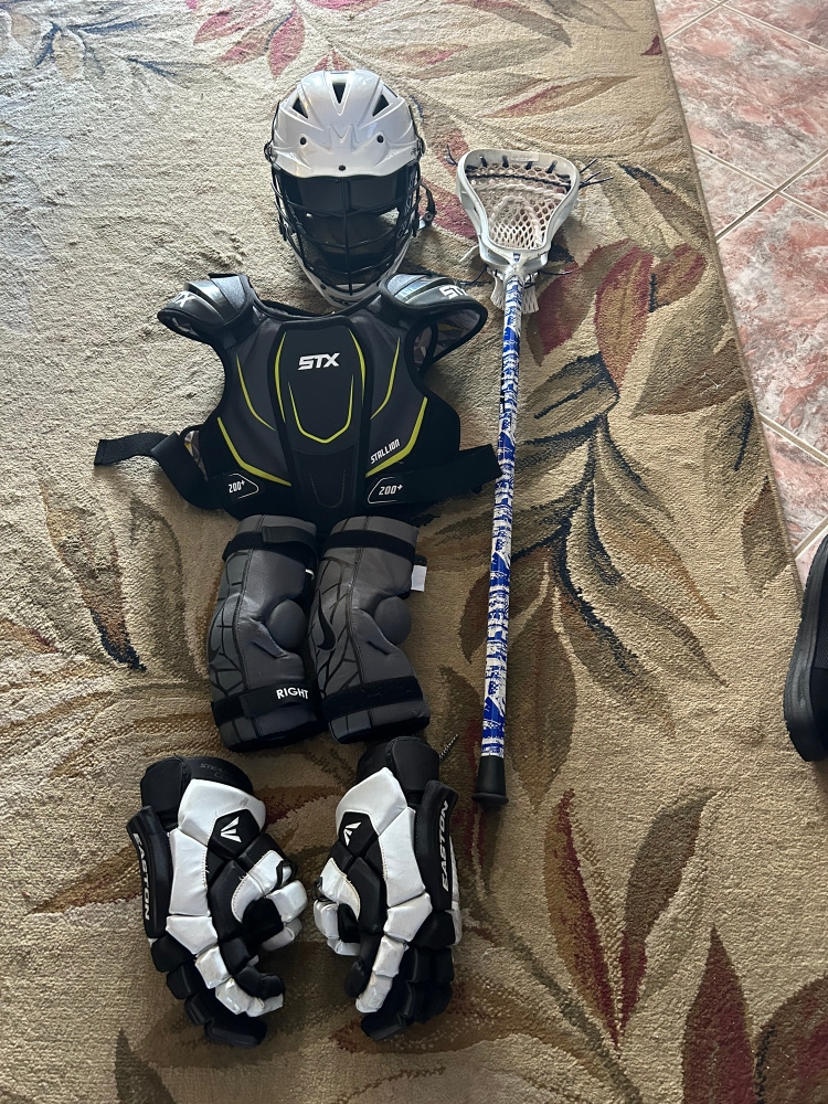 Youth large lacrosse equipment. Meets NOCSAE standards