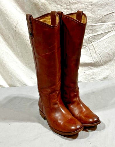 Frye Jackie 4001 Tall Brown Leather Pull-On Riding Boots US Women's Size 6 B