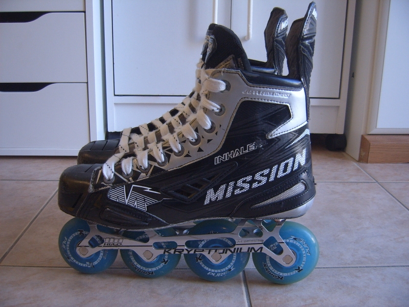 Good Condition Mission Inhaler NLS1 Inline/Roller Hockey Skates Size 9.5D