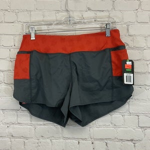 Rabbit Apparel Womens Mountain Climbers 2.5" Size L Gray Orange Shorts NWT