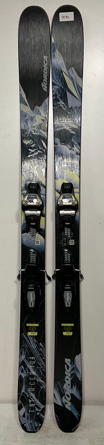 Used Men's Nordica 179cm  Enforcer 104 Skis With Marker Griffon Bindings(SY1701)
