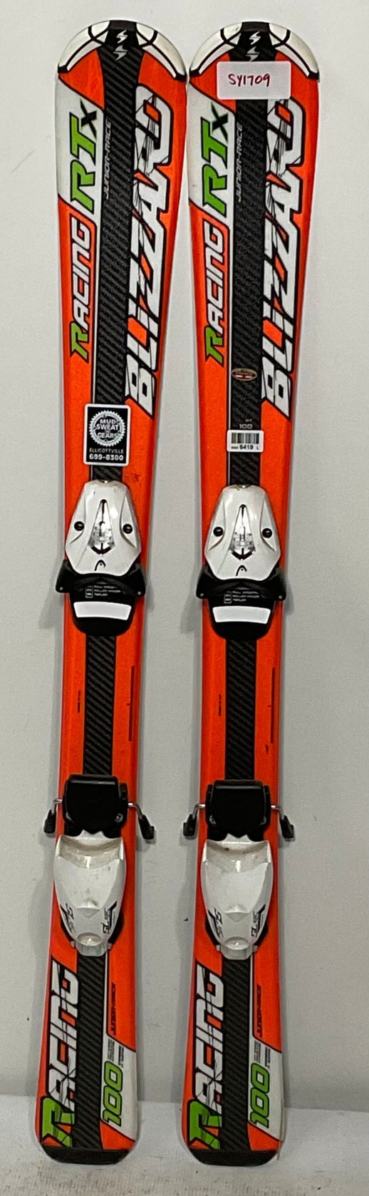 Used Kid's Blizzard 100cm Race RTX Skis With Head SL4.5 Bindings (SY1709)