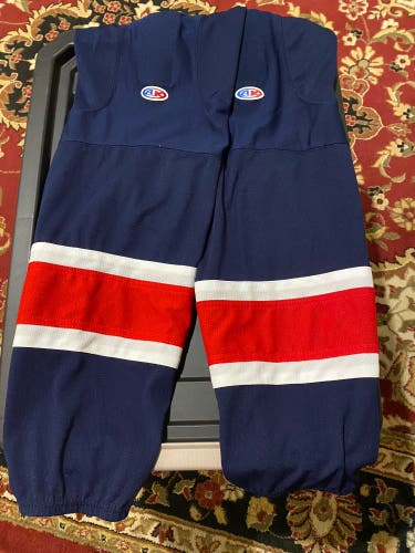 Athletic Knit Hockey Socks Size L 30” Navy Regina Pats