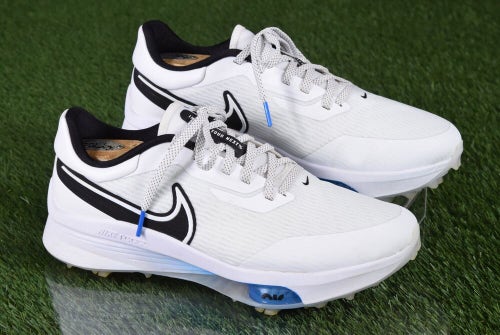 NIKE AIR ZOOM INFINITY TOUR NEXT% GOLF SHOES CLEATS, WHITE/PHOTO BLUE US MENS 9