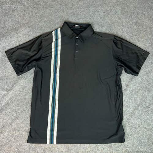Tiger Woods Mens Polo Shirt Extra Large Black White Golf Dri Fit Sports Logo