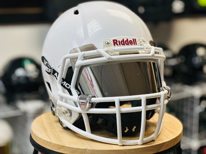 Used Riddell Youth Football Helmet With Clear Mirror Chrome Visor(Large)