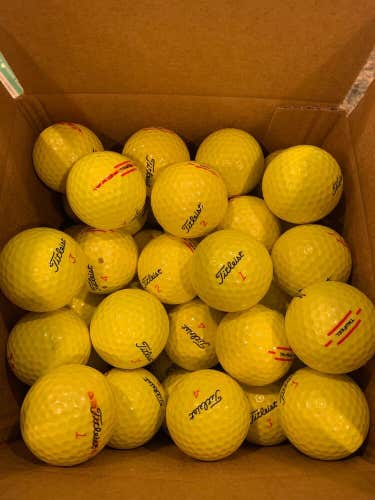 96 AAAA-AAAAA Yellow Titleist DT TruFeel Near Mint to Mint Used Golf Balls