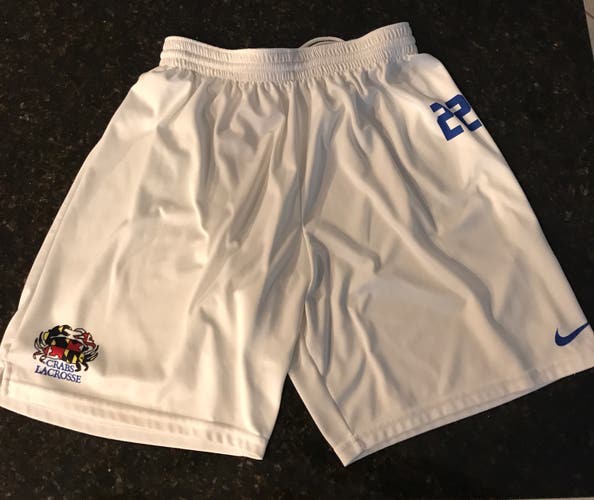 Crabs Lacrosse Shorts (White, Adult L)