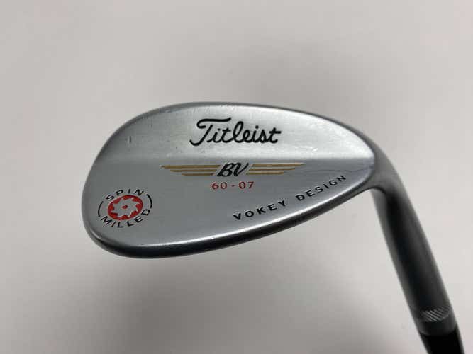 Titleist 2009 Vokey Spin Milled Chrome 60* 7 Bounce Wedge Steel Mens RH