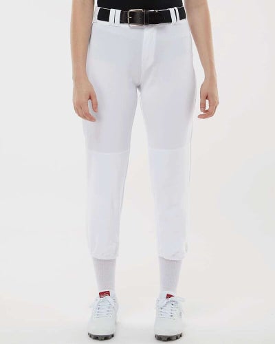 Alleson Athletic Womens 605PBW Size Large White Fastpitch Softball Pants New