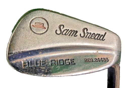 Sam Snead Blue Ridge 9 Iron Hat Stamp RH Stiff Steel Leather Grip 35.25 In. Nice