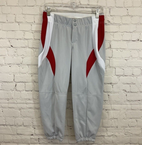 Teamwork Athletic Apparel Womens Size S Gray Red White Softball Pants New