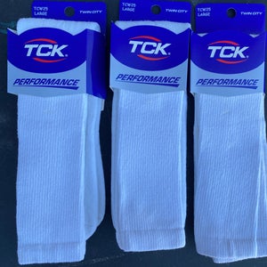 3 Pack White New TCK Thin Baseball Socks 5351