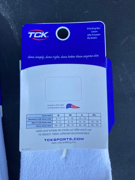 3 Pack White New TCK Thin Baseball Socks 5351