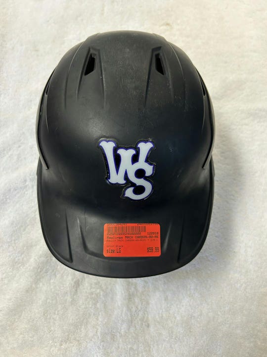 Used Rawlings Mach Carbon-90-revc 7 3 8 - 7 1 2 Lg Baseball And Softball Helmets