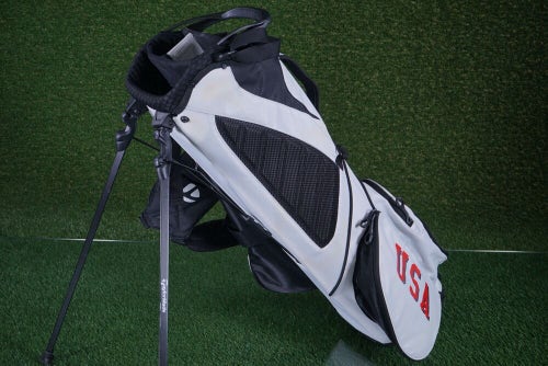 TAYLORMADE WORLD STARS STAND BAG 4 WAY DIVIDERS GOLF, WHITE, MISSING BALL PANNEL