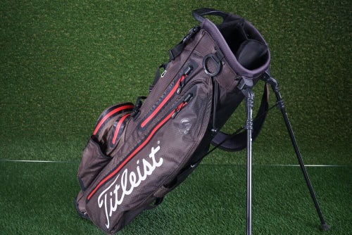 TITLEIST STADRY STAND BAG 4 WAY DIVIDERS GOLF CARRY SUN FADE BLACK / BROWN / RED