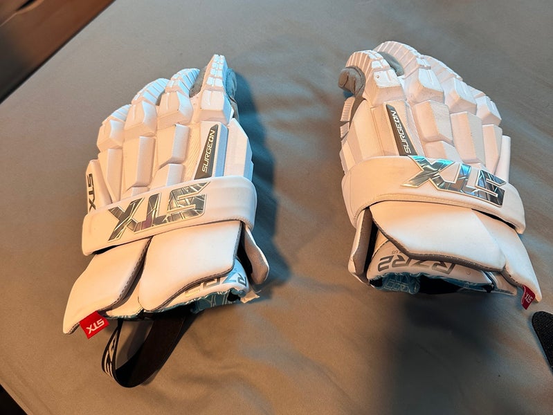 Used STX Large Surgeon RZR2 Lacrosse Gloves