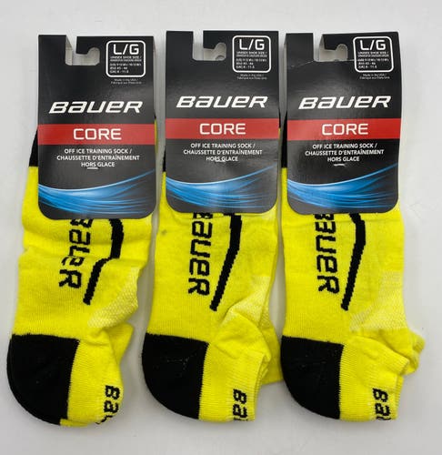 NEW Bauer Off-Ice Training Socks, Large, 3 Pair