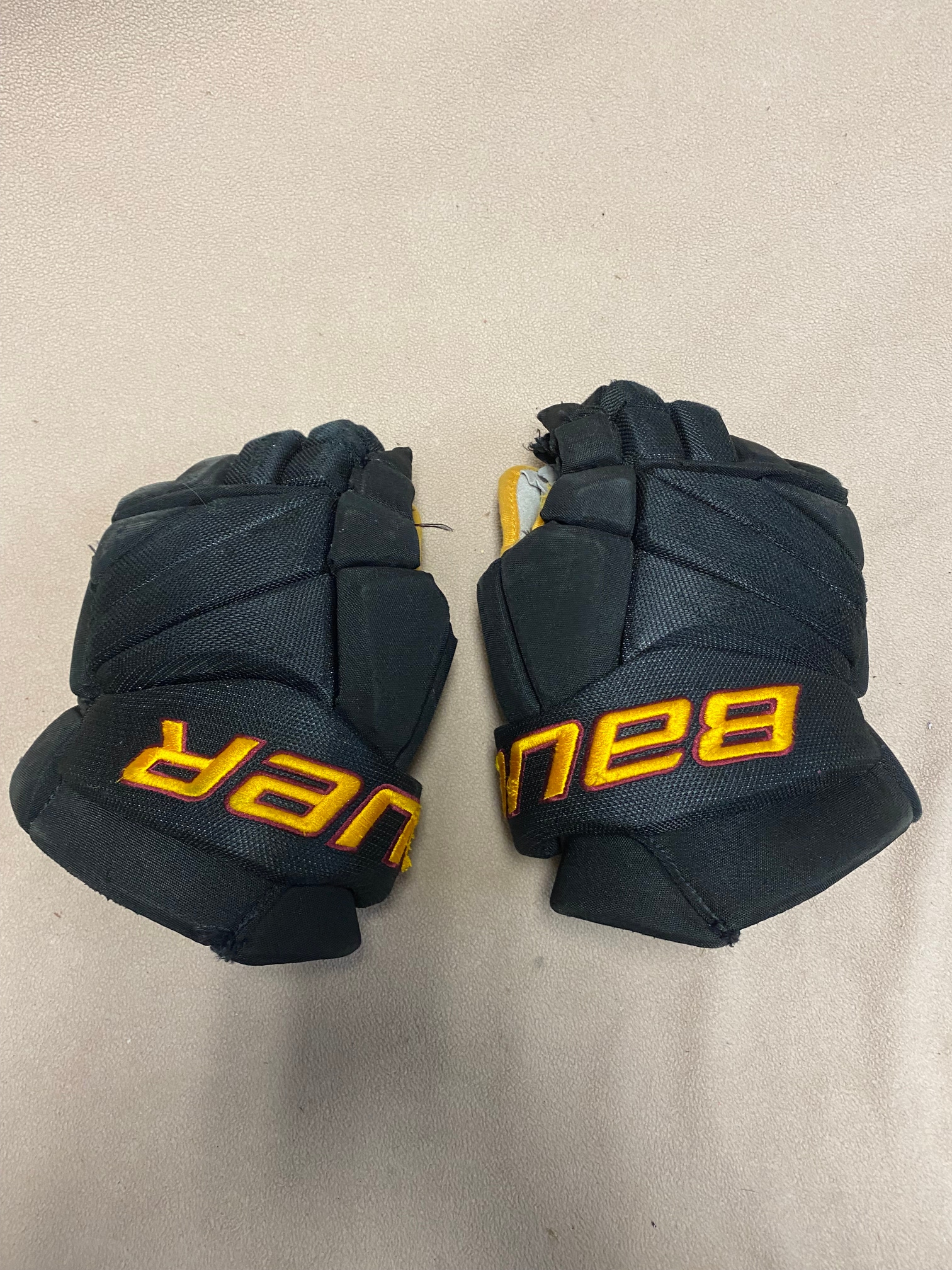 Used Bauer Sun Devil’s Gloves 13" Pro Stock