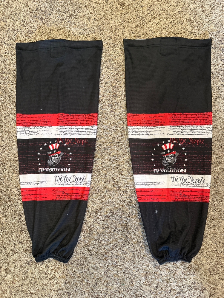 Polyester Hockey Socks (Black/Red/White)