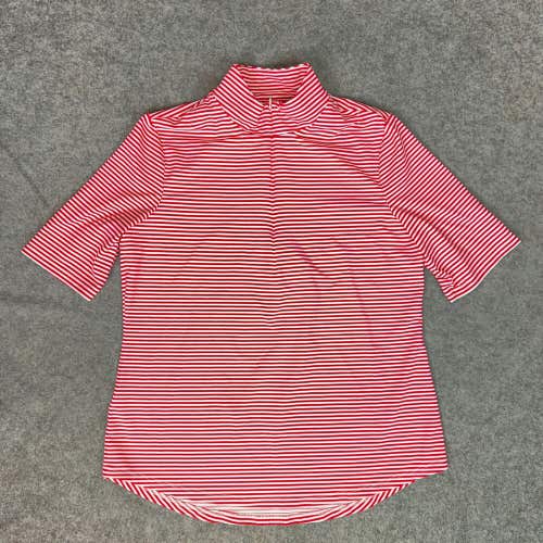 Tommy Bahama Womens Top Small Red Striped Quarter Zip Pullover Golf Island Zone