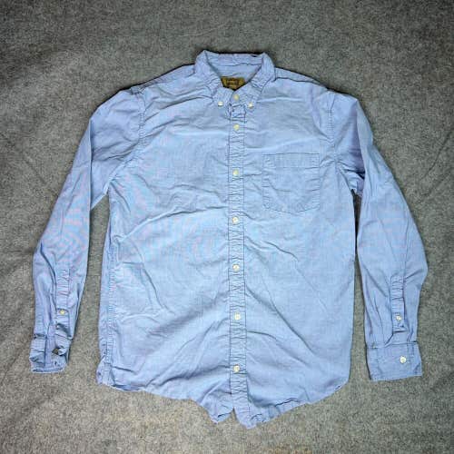 Foundry Mens Shirt Large Tall Blue Button Casual Career Solid Long Sleeve Work