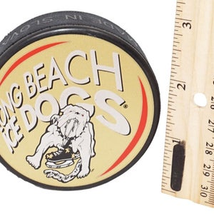 Vintage Minor Hockey Long Beach Ice Dogs Logo - Official Hockey Puck - Style 1