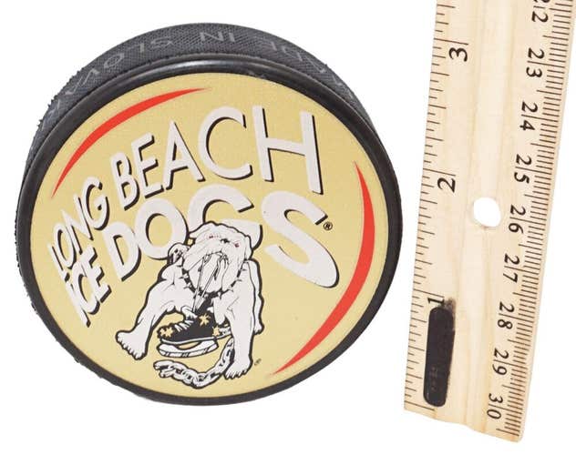 Vintage Minor Hockey Long Beach Ice Dogs Logo - Official Hockey Puck - Style 1