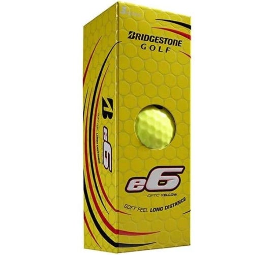 Bridgestone e6 Golf Balls (YELLOW, 3pk) 1 Sleeve 2021 Soft Feel, Long Distance
