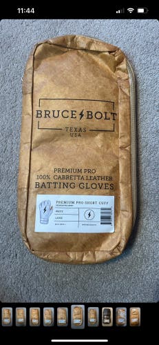 Two Pairs of White Short Cuff Adult Large Bruce Bolts